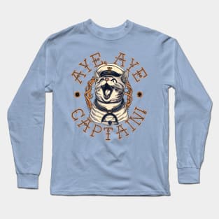 Aye Aye Captain. Sailor Cat Long Sleeve T-Shirt